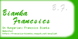 bianka francsics business card